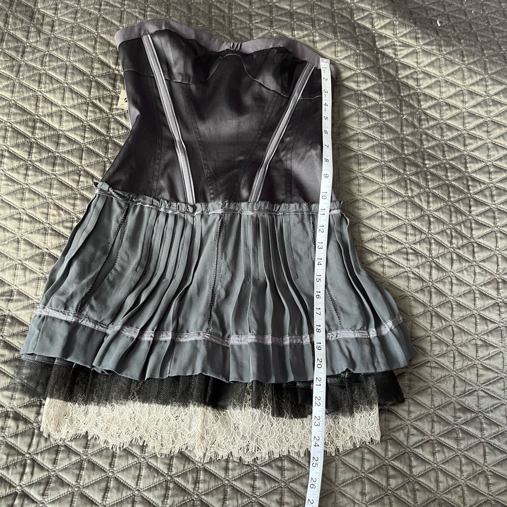 BCBGMAXAZRIA Runway corset pleated lace mini strapless dress - Picture 8 of 15
